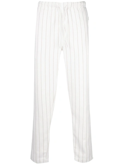 Onia Jax Geo Stripe Trousers In White