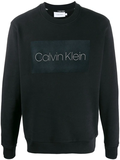 Calvin Klein Logo Printed Jumper In Black