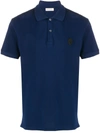 Alexander Mcqueen Skull Patch Polo Shirt In Blue