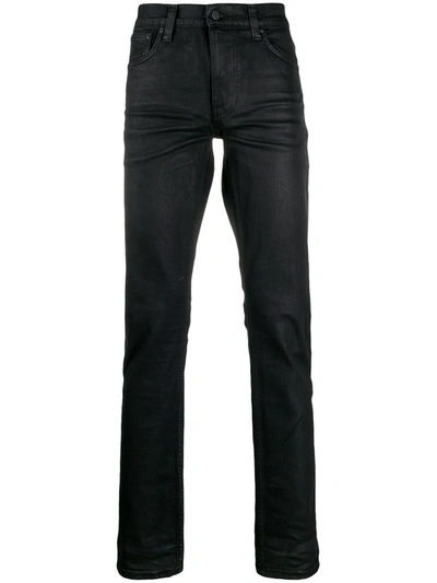 Nudie Jeans Lean Dean Straight Leg Jeans In Black