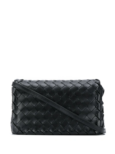 Bottega Veneta Intrecciato Shoulder Bag In Black