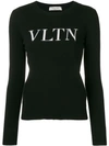 Valentino Vltn Crewneck Jumper In Black