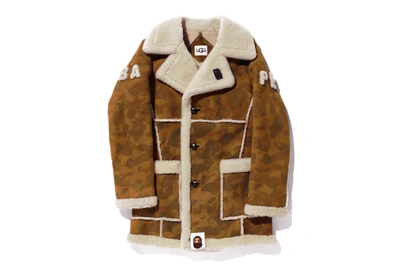 Pre-owned Bape  X Ugg Mouton Coat Brown