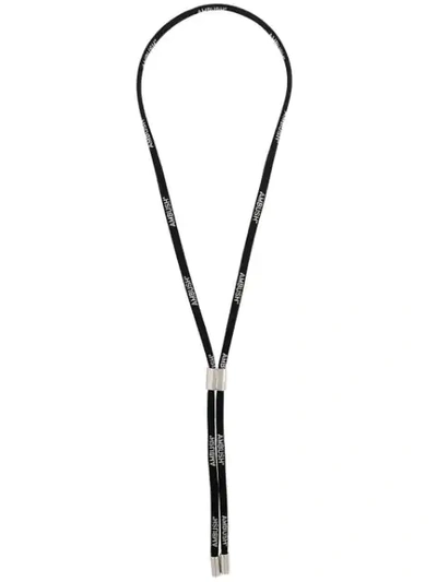 Ambush Logo Cord Necklace In Black