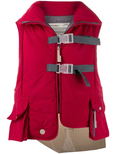 A-cold-wall* Step Front Padded Vest In Red