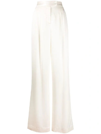 Veronica Beard Noel High-waisted Wide Leg Trousers In White