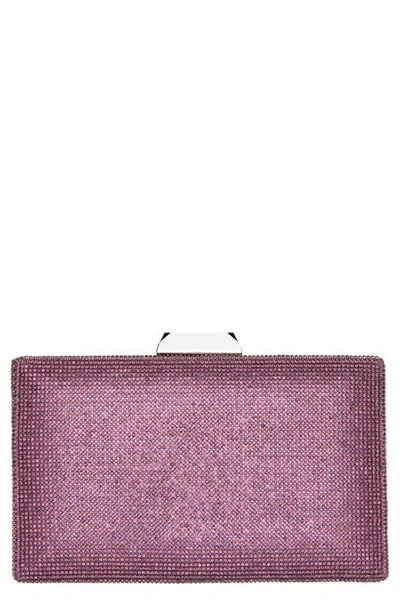 Nina Desyre Crystal Minaudiere In Lt Amethyst