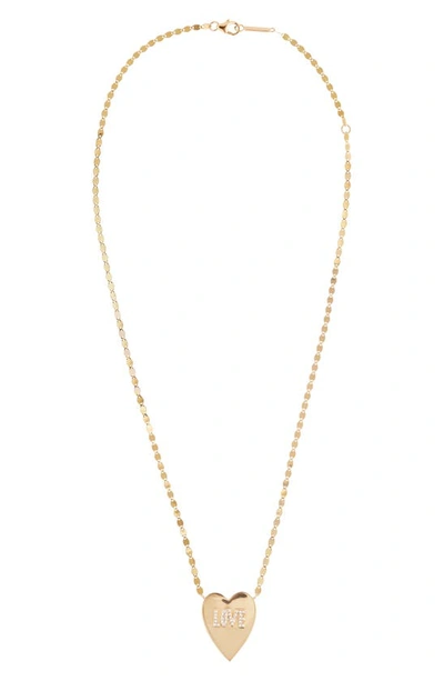 Lana Jewelry Love Heart Diamond Pendant Necklace In Yellow Gold/ Diamond