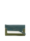 Marni Bellows Shoulder Strap Wallet In Green