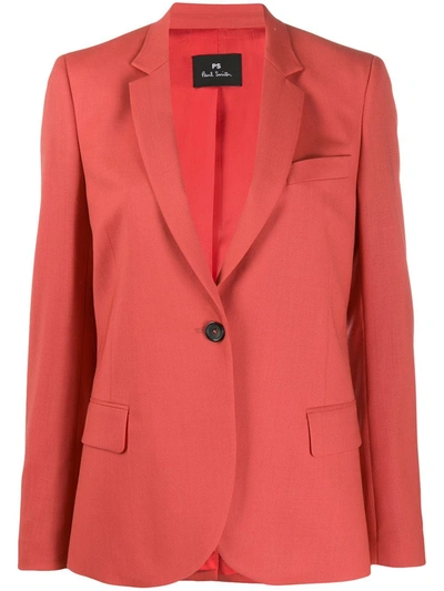 Ps By Paul Smith Single Breasted Blazer In Red
