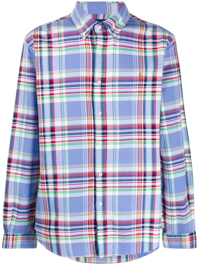 Polo Ralph Lauren Button-down Plaid Shirt In Blue