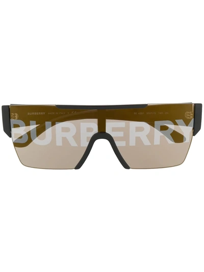 Burberry Eyewear Logo Lense Sunglasses In Black