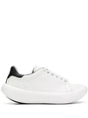 Marni Leather Low-top Sneakers In White,black