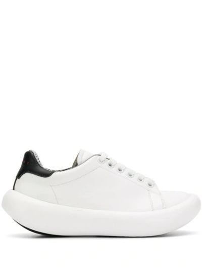Marni Leather Low-top Sneakers In White