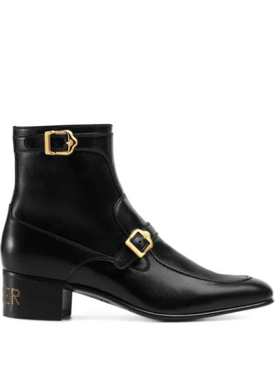 Gucci Leather Boot With "sucker" In Black