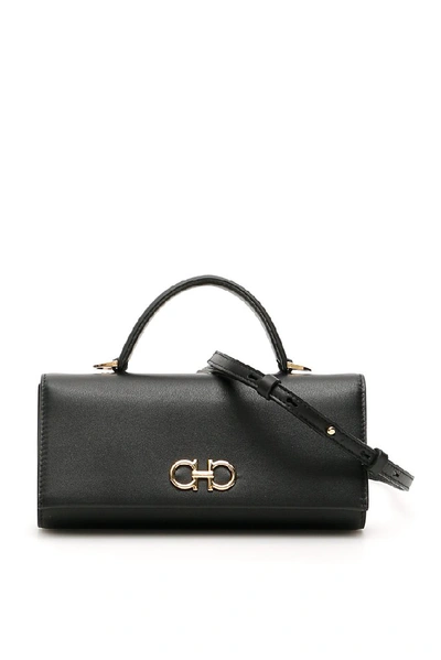 Ferragamo Salvatore  Gancini Mini Tote Bag In Black