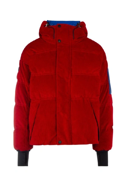 Moncler Grenoble Corduroy Down Jacket In Red | ModeSens
