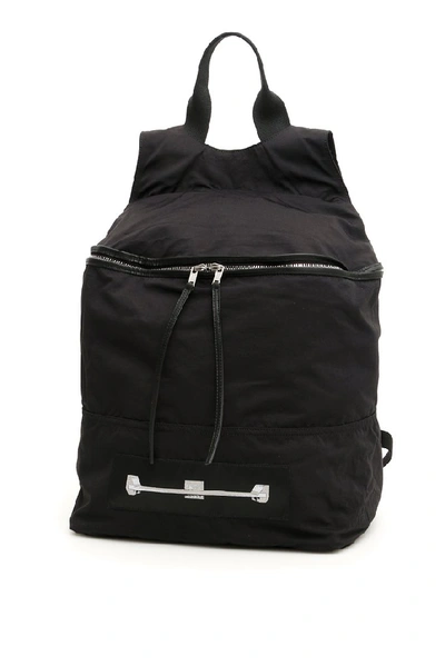 Rick Owens Drkshdw Front Patch Zipped Backpack In Black