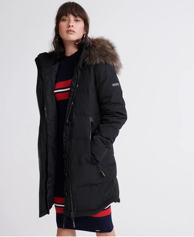 Superdry Premium Down Classics Rescue Parka Coat In Black | ModeSens