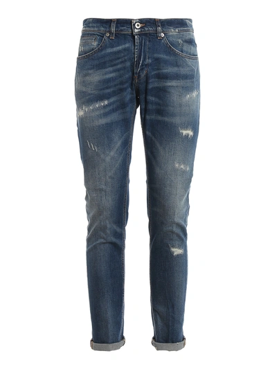 Dondup George Distressed Skinny Jeans In Medium Wash