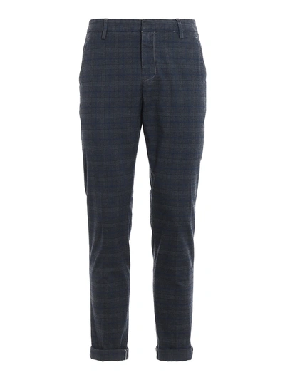 Dondup Gaubert Check Print Trousers In Grey