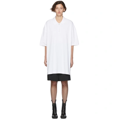 Random Identities White Oversized Cut-out Polo