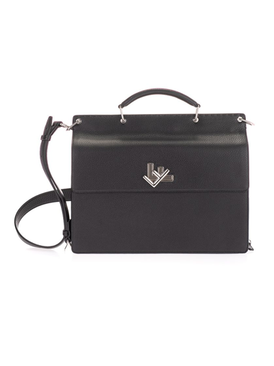 Fendi Men's  Black Leather Briefcase