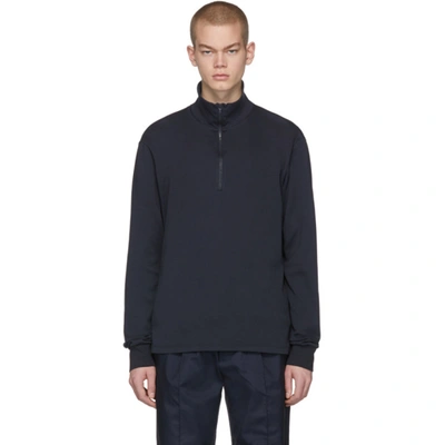 Barena Venezia Calenda Half-zip Cotton-jersey Sweatshirt In Black