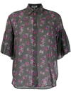 Kenzo Passion Flower Sheer Shirt In Green