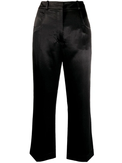 Alexa Chung Cropped Flared Leg Trousers In Black