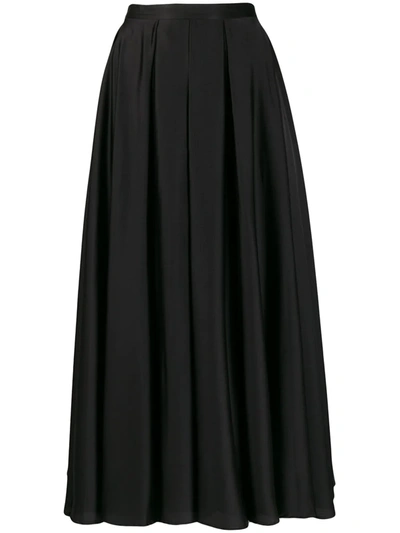 Blanca Pleated A-line Skirt In Black