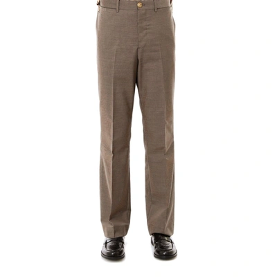 Burberry Houndstooth Tailored Trousers In Brown,beige