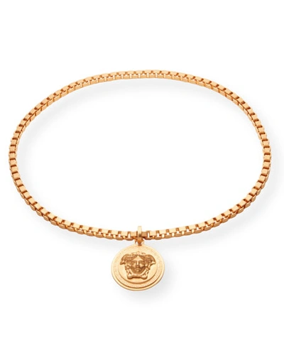 Versace Men's Medusa Head Box Chain Necklace In Gold