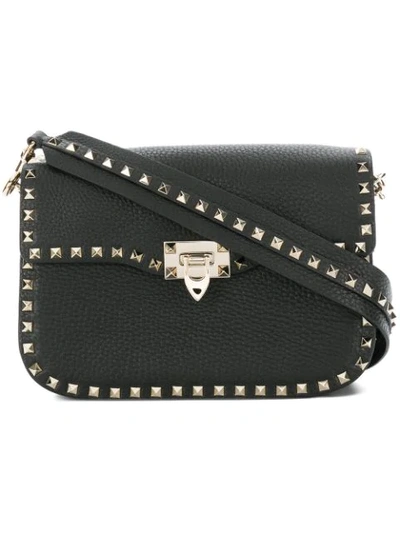 Valentino Garavani Rockstud Shoulder Bag In 0no Nero