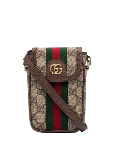 Gucci Brown Ophidia Gg Supreme Mini Bag