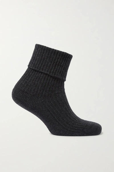 Johnstons Of Elgin + Net Sustain Cashmere Socks In Gray