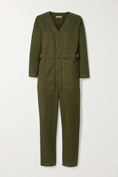 Alex Mill Stretch Tencel And Cotton-blend Twill Jumpsuit In Army Green