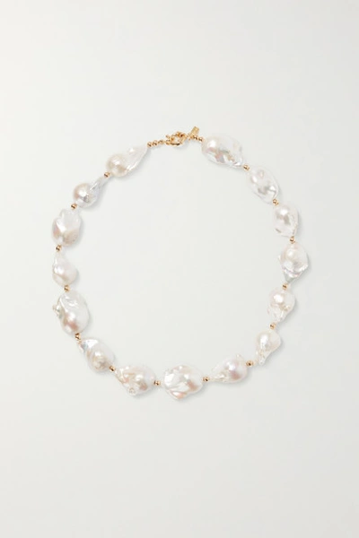 Eliou Gold-tone Bead And Pearl Necklace