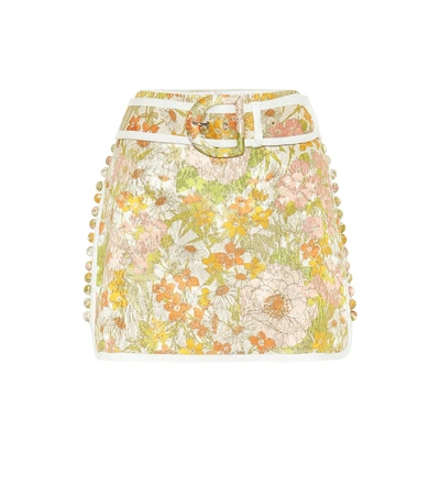 Zimmermann Super Eight Cotton-blend Miniskirt In Multicoloured