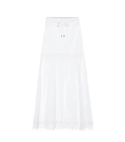 Melissa Odabash Alessia Tiered Eyelet Coverup Skirt In White