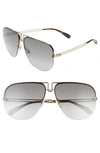 Givenchy 64mm Oversize Aviator Sunglasses In Gold/ Grey