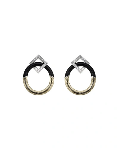 Nikos Koulis Feelings 18k Diamond Front-facing Hoop Earrings