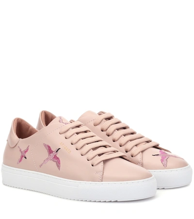 Axel Arigato Clean 90 Embroidered Leather Sneakers In Pink