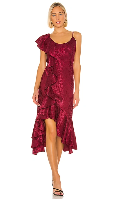 House Of Harlow 1960 X Revolve Georgeta Dress In Currant Red