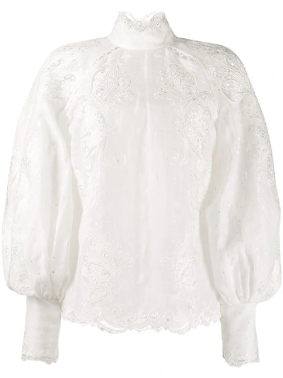 Zimmermann Super Eight Embroidered Shirt In White