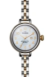Shinola The Birdy Link Watch | Crystal/stainless Steel In Mother Of Pearl/silver