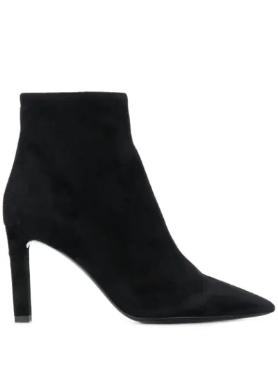 Saint Laurent Kate 85 Black Suede Ankle Boots