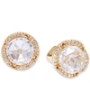 Kate Spade Silver-tone Pave & Large Crystal Round Stud Earrings In Gold
