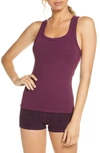 Alo Yoga Support Rib-knit Tank In Black Plum