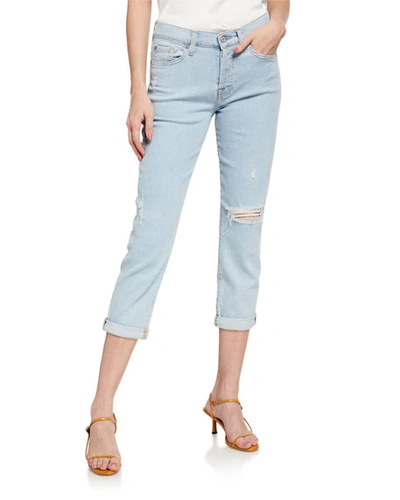 7 For All Mankind Josefina Ankle Boyfriend Jeans In Luxe Vintage Snowbird